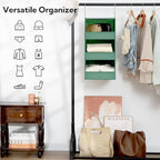 GRANNY SAYS 3-Shelf Hanging Closet Organizer, Foldable Storage, Dark Green | 33 lb Capacity, No-Sag Support, Keeps Clothes Neat, Folds Flat, Fits RV, Dorm & Small Closets - Image 4