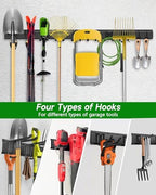 PIYILO 64 in Garage Tool Organizer Wall Mount, Adjustable Tool Storage Rack - Image 2