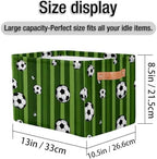 Football Green Storage Basket Toy Storage Bins Collapsible Cube Organizer - Image 4