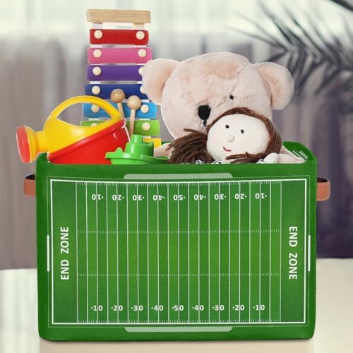 Green Field Storage Basket Toy Storage Bins Collapsible Cube Organizer - Image 3