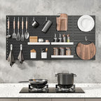 MULSAME Pegboard Combination Kit, 25.2" x 25.2" Wall Mounted Storage Set with 4 Pegboards & 20 Accessories Hanging, Peg Boards Organizer - Image 3