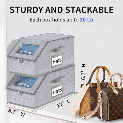 Stackable Hat Storage for Baseball Caps - Hat Organizer with Clear Window - Image 2