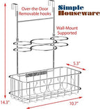 Simple Houseware Cabinet Door/Wall Mount Hair Dryer Tools Organizer, Chrome - Image 2