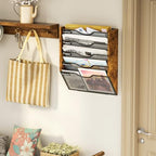 Ironwood Hanging Wall File Organizer, 5 Pocket Mesh Mail Organizer Wall Mounted with Nametag Label, Wall File Holder for Office Home School, Magazine Rack for Mail Paper Document Organization, Black - Image 4