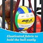 Jsskeeim Garage Sports Equipment Organizer,Sports Ball Organizer with Wheels,Mesh Pocket, Basket,Ball Organizer with Baseball Bat Rack and HooksToy Storage Rolling Cart-Black - Image 3
