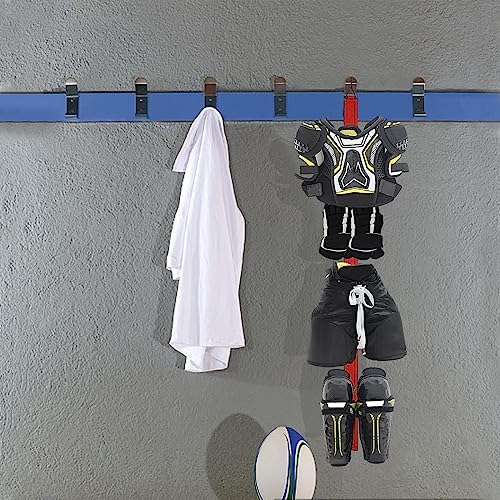 Hockey Hanger Portable Hanging Dryig Rack Hockey Gifts for Home and Outdoor Using in Ice Hockey Skating Football Camping Fishing 5 Hooks (Red) - Image 6