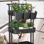 5 Pack Hanging Cup Holders, Multipurpose Rolling Cart Accessories Utility Cart Accessories For Art Craft Supplies, Space Saving Hanging Storage Basket Pencil Holder Makeup Organizers (Black) - Image 6