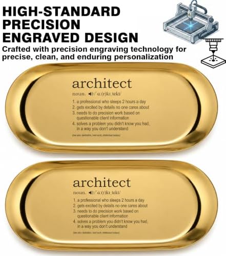 Pawpy Mate Catchall Tray Set of 2, Stainless Steel Oval Gold Decorative Tray, 7x3 Inch, Rust Resistant Stackable Vanity Tray, Modern Polished Finish for Bathroom, Nightstand, and Entryway - Image 6
