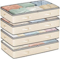 Budding Joy 95L Underbed Storage Containers, 4 Pack Closet Organizers Beige | Underbed Storage Bags for Blankets, Towels, Comforter, Sweaters, Linen Sheets, Wrapping Paper by BuddingJoy-BuildaJoyfulLifeforYou