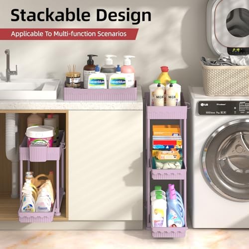 Sevenblue 4-Pack 2-Tier Under Sink Organizer with Pull Out Drawers - Image 3