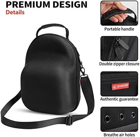 Livelab Hat Case, Hard Hat Case for Baseball Caps, Hat Storage with Carrying Handle & Shoulder Strap, Hat Organizer Protects Up to 6 Hats, Perfect for Travel & Home Storage - Black - Image 3