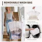 Goodpick 100L Large Rolling Laundry Basket with Wheels and Lid, White - Image 2