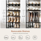 12 Tier Metal Shoe Rack with Wood Top, 40-48 Pairs - Image 5