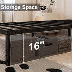 Maenizi 18 Inch Twin XL Bed Frames with Fabric Cover, Heavy Duty Metal Twin XL Platform Bed Frame, No Box Spring Needed, Support Up to 2500 lbs, Easy Assembly, Noise Free, Black - Image 4