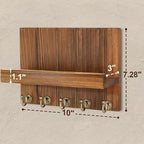 Rebee Vision Key Holder Wall Mount with Shelf for Entryway, Retro Brown - Image 2