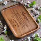 Custom Wooden Valet Tray for Son-in-Law, Personalized Engraved Wood Catchall Tray, Groom Wedding Gift from in-Laws, Welcome New Member Gift for New Son from Bride's Parent - Image 3