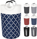 Large Laundry Basket 82L Tall Collapsible Hamper with Handles for Dorm Blue by Fabspace