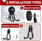 3-H Heavy Duty Magnetic Hooks, Large Magnet Hooks,2 Pack Black - Image 6