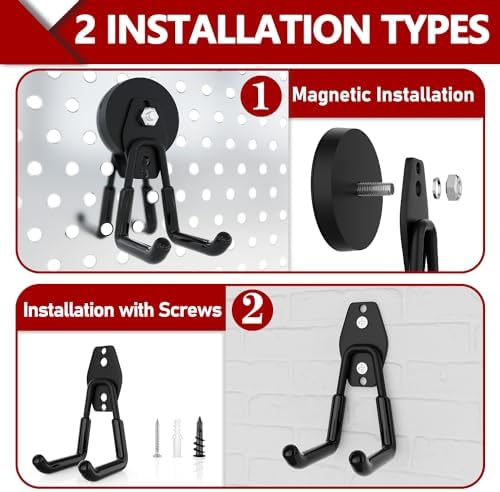 3-H Heavy Duty Magnetic Hooks, Large Magnet Hooks,2 Pack Black - Image 6