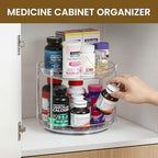 2 SET 2 Tier Non-Skid Acrylic Lazy Susan Organizer - Rotating Spice Rack - Turntable Spinning Organization for Kitchen, Pantry, Countertop, Closet, Bathroom, Vanity, Medicine Cabinet Organizing,9.25'' - Image 4
