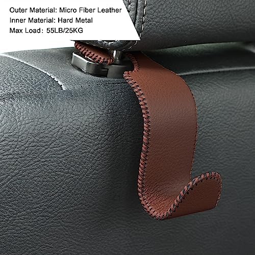 4-Pack Car Headrest Hooks Holds 55lbs Seat Storage Organizer for Bags - Image 5