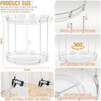 Yieach Clear 360 Rotating Bathroom Counter Organizer,2 Tier Spinning Perfume Organizer and Makeup Tower for Lotion,Hair,Face Skincare Beauty Products,Tiered Lazy Susan and Makeup Organizers for Vanity - Image 3