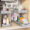 Simple Trending Under Sink Organizer 2 Pack, with Sliding Drawer, Grey by SimpleTrending