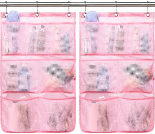 Fammart Mesh Shower Caddy Hanging, Quick-Drying Shower Organizer with 7 Pockets, Portable Bathroom Organizers and Storage for Shampoo, Soap, Loofah, Travel, and Cruise Essentials by Fammart
