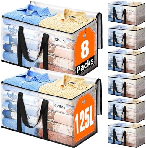 Moving Bags, Extra Large Heavy Duty Storage Bags, 125L, 8 Packs by EpicTotes