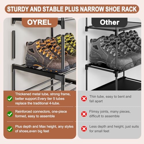 OYREL Shoe Rack, Upgrade Plus Narrow 10 Tier Shoes Organizer for Closets - Image 5