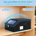 Hat Storage for Caps, 2PCS Stackable Hat Organizer Boxes, Black - Image 5