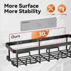 YASONIC Shower Caddy Adhesive, Rustproof Shower Organizer, Wall Shower Rack - Image 3