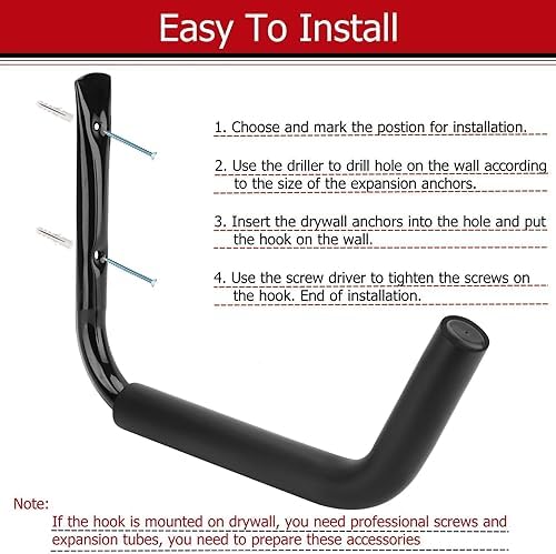 Kayak Storage Hooks, Wall Mount Garage Canoe Storage Hangers for Kayaks or Paddleboards, Heavy Duty Wall Rack - Image 4