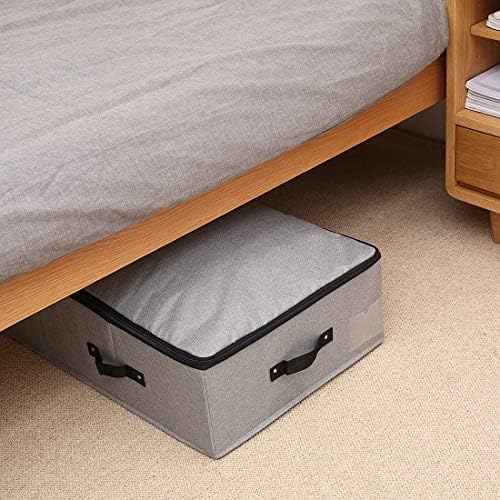 AMJ Large Sturdy Underbed Storage Box with Zip Lid, Rigid Sturdy Plastic Board inside, Handles on all sides, Dark Gray - Image 5