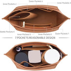 LOUKAYCCI Felt Purse Organizer Insert for Longchamp Le Pliage S Handbag Insert (Small, EarthColor - Image 6