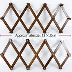 AMAPON Accordion Wall Hanger Expandable Coat Hat Rack 13Peg (Walnut) 2 Pack - Image 4
