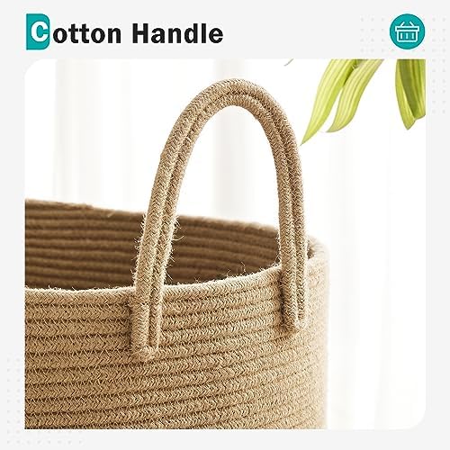 YOUDENOVA Cotton Laundry Hamper, 72L - Woven Collapsible Basket - Jute Brown - Image 3