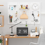 Peg Board Kit, Includes Pegboard and Accessories,with Hooks and Bins,Peg Board Wall Organizer for Office,Ornaments Display,Crafts Organization (66, White) - Image 6