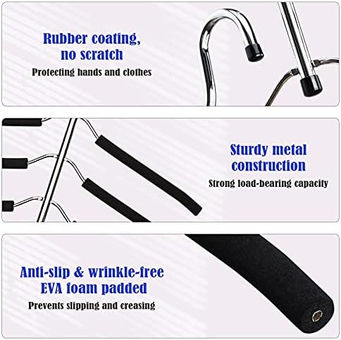 Hangers Space Saving Clothes Hanger 4 Packs | Non Slip Padded Coat Hanger 5 Layers Heavy Duty Stainless Steel Sweater Shirt Hanger Closet Storage Organizer - Image 2