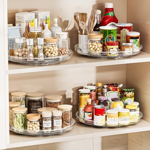 LAMU 12 in Lazy Susan Turntable, 4 Pack Clear Spice Rack, Organizer Storage - Image 4