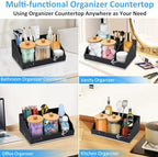 Bathroom Counter Organizer, Black Marble Toothbrush Holders for Bathrooms with 2PCS Qtip Holder, Bathroom Organizer Countertop Toothbrush and Toothpaste Holder for Makeup Organizer for Vanity - Image 7