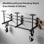 Hockey Drying Rack - 31.5in Ice Hockey Stick Holder Wall Mount - Hockey Gear Hanger Drying Rack With Hooks and Clips Field Equipment Dryer Display Storage Organizer For Lacrosse Metal - Image 5