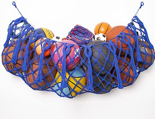 Sports Ball Storage Net Hammock for Garage Hanging Basket Organizer Net for Basketballs, Volleyballs Soccer Storage Rack Sport Equipment Organizer Storage Mesh by Diocos