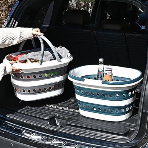 Compact Collapsible Laundry Basket, Small Size Pop-Up Hamper Perfect for Bedroom Side,Bathroom,Travel, Not for Large Families, Foldable with Handle, Measures 16 x 12.5 x 9.5 In, (Blue) - Image 5