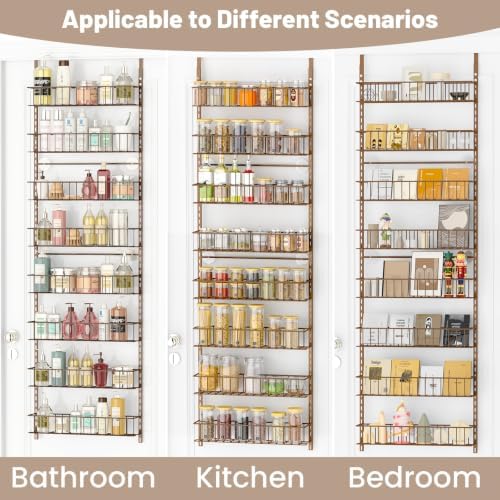 ElegantArray 8-Tier Pantry Door Organizer, Brown - Image 4