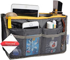 Vercord Purse Organizer Insert for Handbags Bag Organizers Inside Tote Pocketbook Women Nurse Nylon 13 Pockets Grey Medium - Image 2