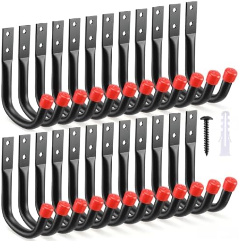 24 Pack Garage Hooks Heavy Duty, 3.5 Inch Wall Hook with EVA Pads by Unknown