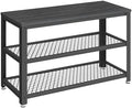VASAGLE 3-Tier Shoe Rack, Storage Bench with Metal Mesh Shelves and Seat by Unknown