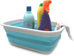 SAMMART 9.2L (2.37Gallon) Collapsible Tub - Portable Outdoor Picnic Basket/Crater - Foldable Shopping Bag - Space Saving Storage Container (M, Grey/Bright Blue) - Image 9