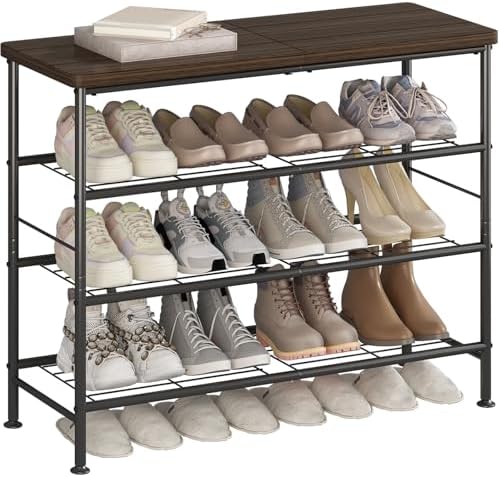 SUOERNUO 4 Tier Shoe Rack Organizer for Closet Shoe Storage for Entryway by SUOERNUO